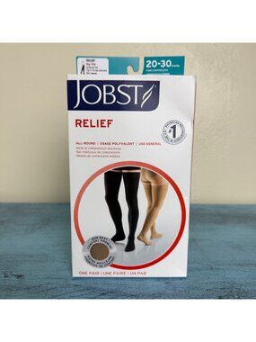 NIB Jobst Relief 20-30 MmHg Compression Stockings Thigh High Sz L